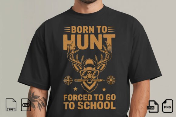 A Humorous Hunter Graphic for T-Shirts & Crafts