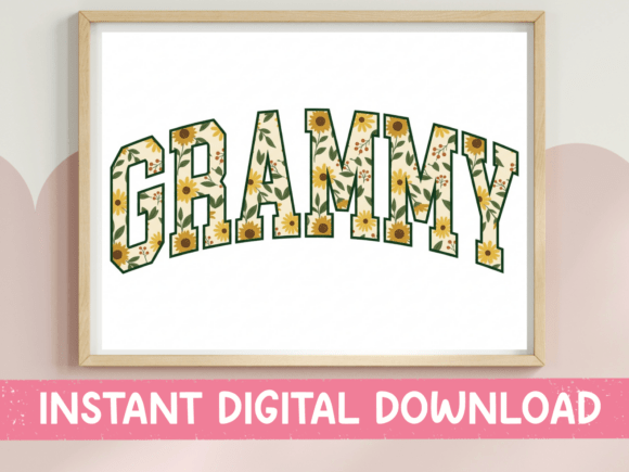 Grammy Sunflower Collegiate SVG PNG for Merchandise and Graphics
