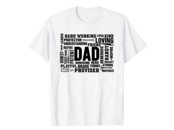 Modern Graphics for a Strong Father's Day T-Shirt Design