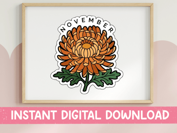 November Chrysanthemum Graphics for T-Shirt Designs