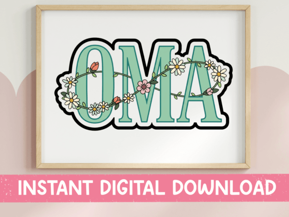 Oma Floral Design: Graphics for Casual T-Shirts & Branding